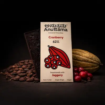 Cranberry | 62% Dark | Sweetened with Jaggery