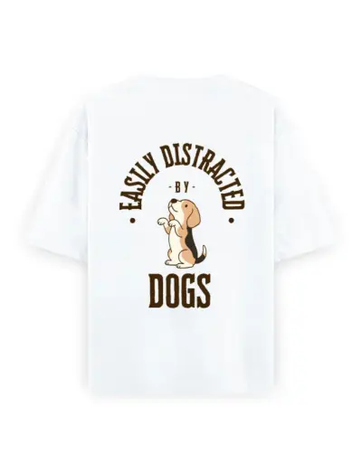 Easily Distracted by Dogs Unisex Oversized T-Shirt