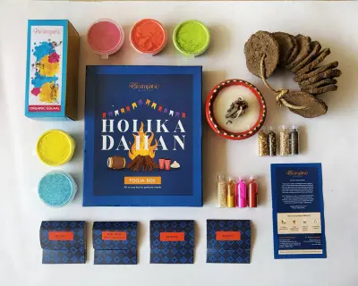 Holika Dahan Pooja Box - Your all-in-One Eco-Friendly Box for Sacred Pooja Rituals