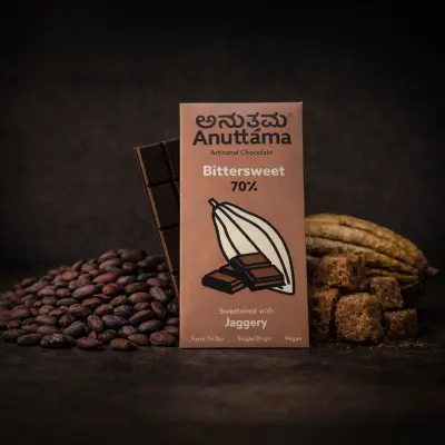Bitter Sweet | 70%  Cocoa | Sweetened with Jaggery