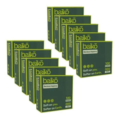 Baiko Bamboo Napkins | 50 Pulls x 10 Packs | 2 Ply | Natural Bamboo Brown Eco-friendly Napkin Tissues (10, Pack of 10)
