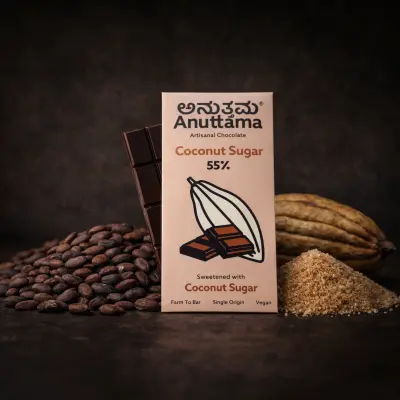 Coconut Sugar | 55% Cocoa | Sweetned with Coconut sugar |