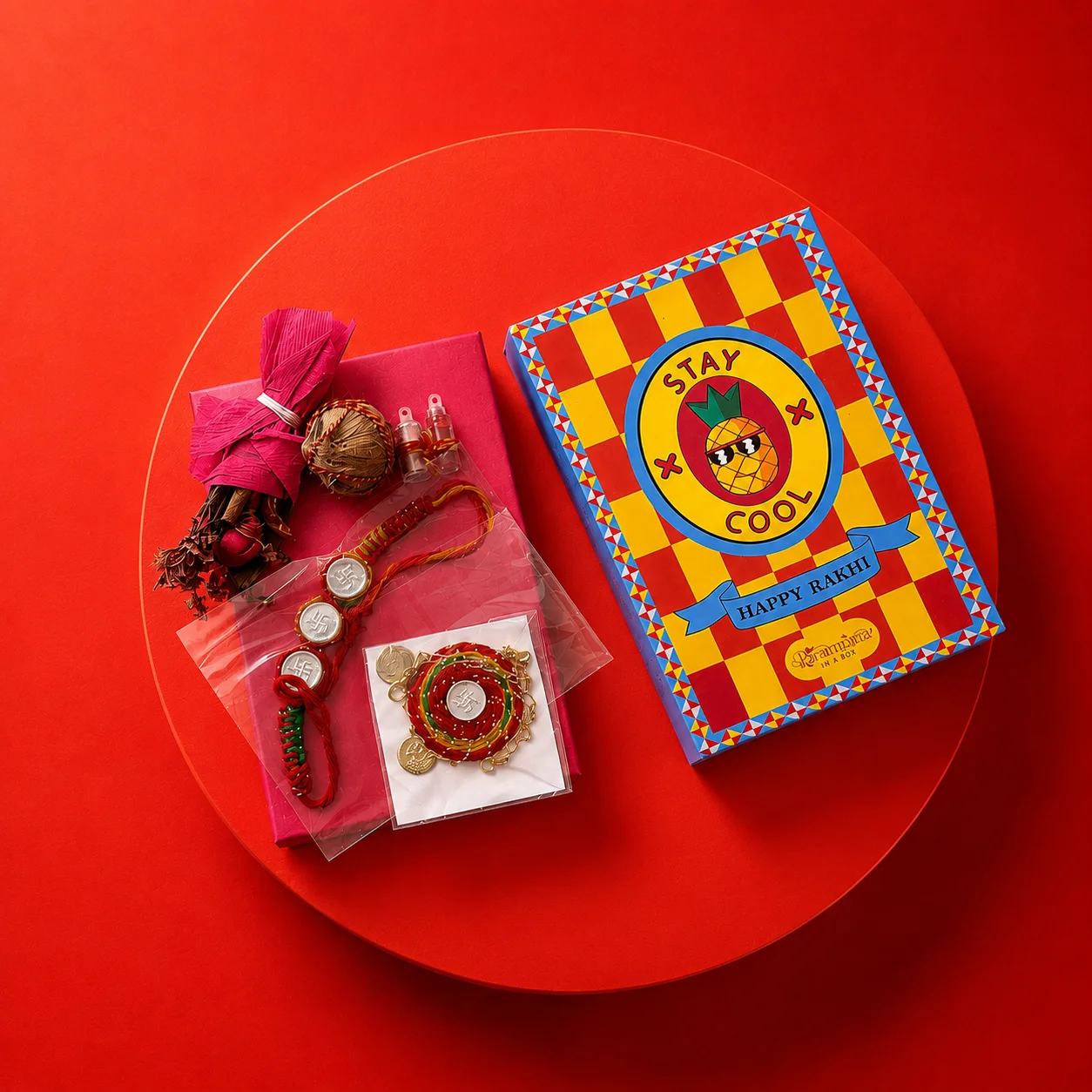 Swastik Silver Coin Rakhi Lumba