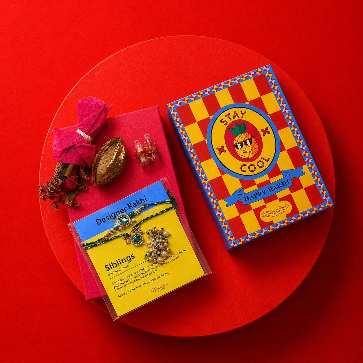 Emerald Green Bhai Rakhi with Indian Motif