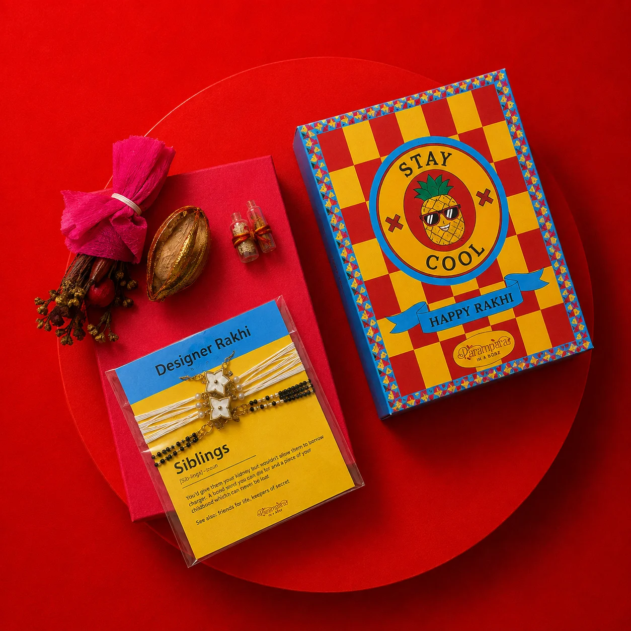 4 Petal Flower Bhai-Bhabhi Rakhi