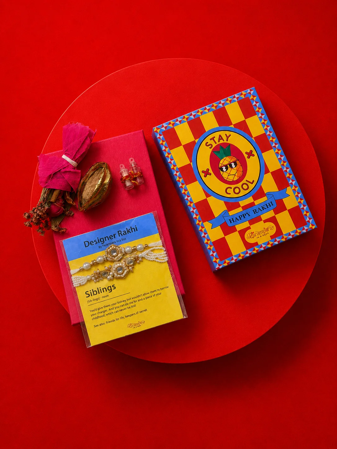 White Jadau Bhai-bhabi Rakhi