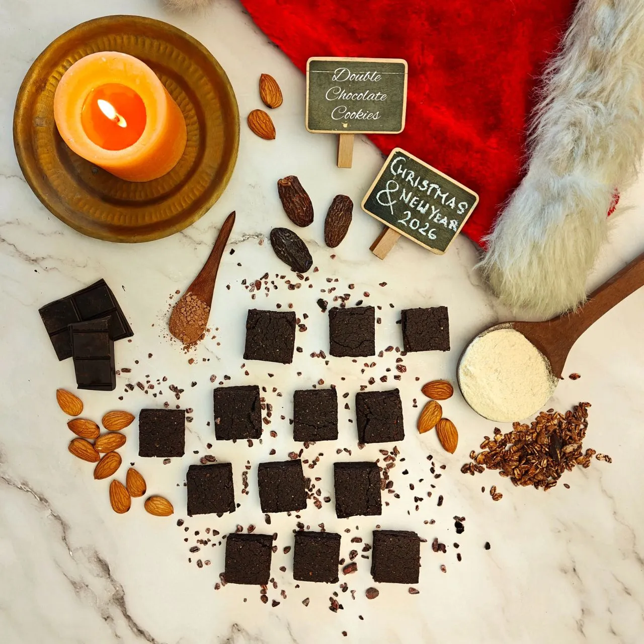 Double Chocolate Stuffed Cookies, Made from Premium Cocoa Sweetened with Dates