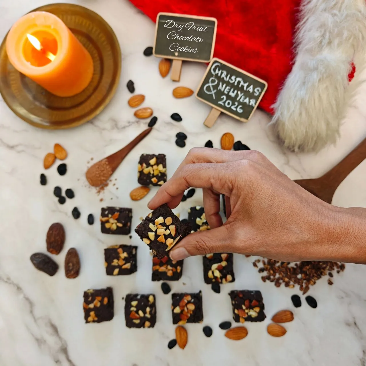 Dry Fruit Stuffed Chocolate Cookies | Christmas Cookies Gift Box