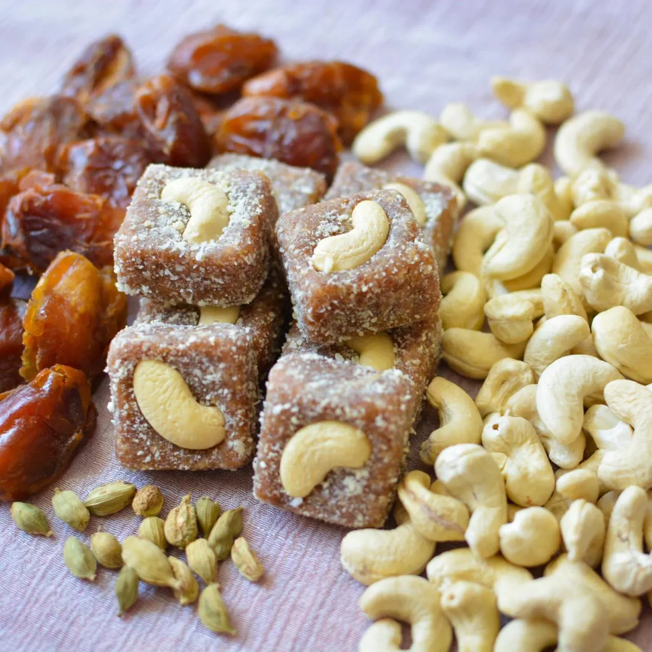 Kaju Elaichi Barfi | Made from Premium Cashews - Dates