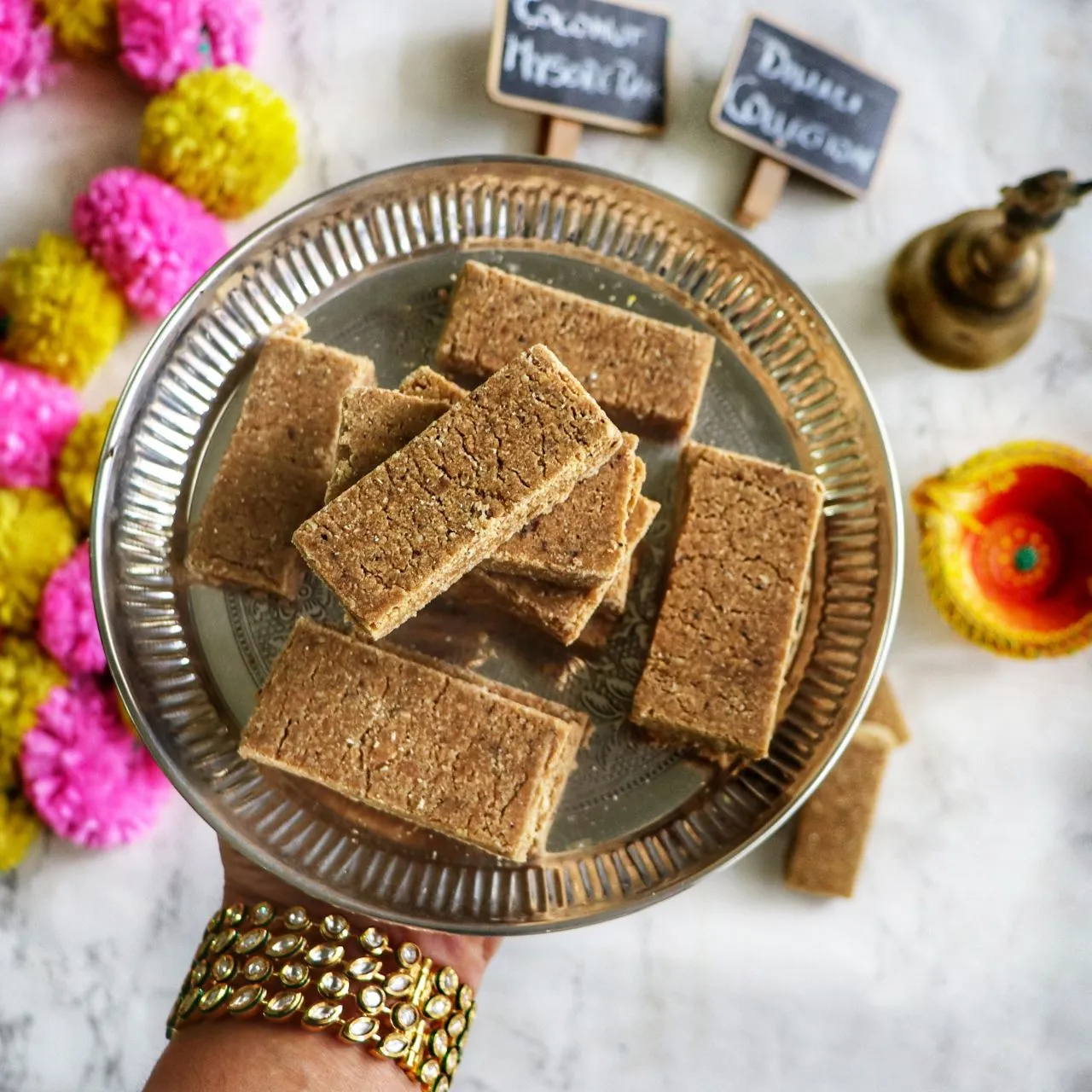 Coconut Mysore Pak - Diwali Special | Sweetened with Molasses - Made with Premium Cashew Butter