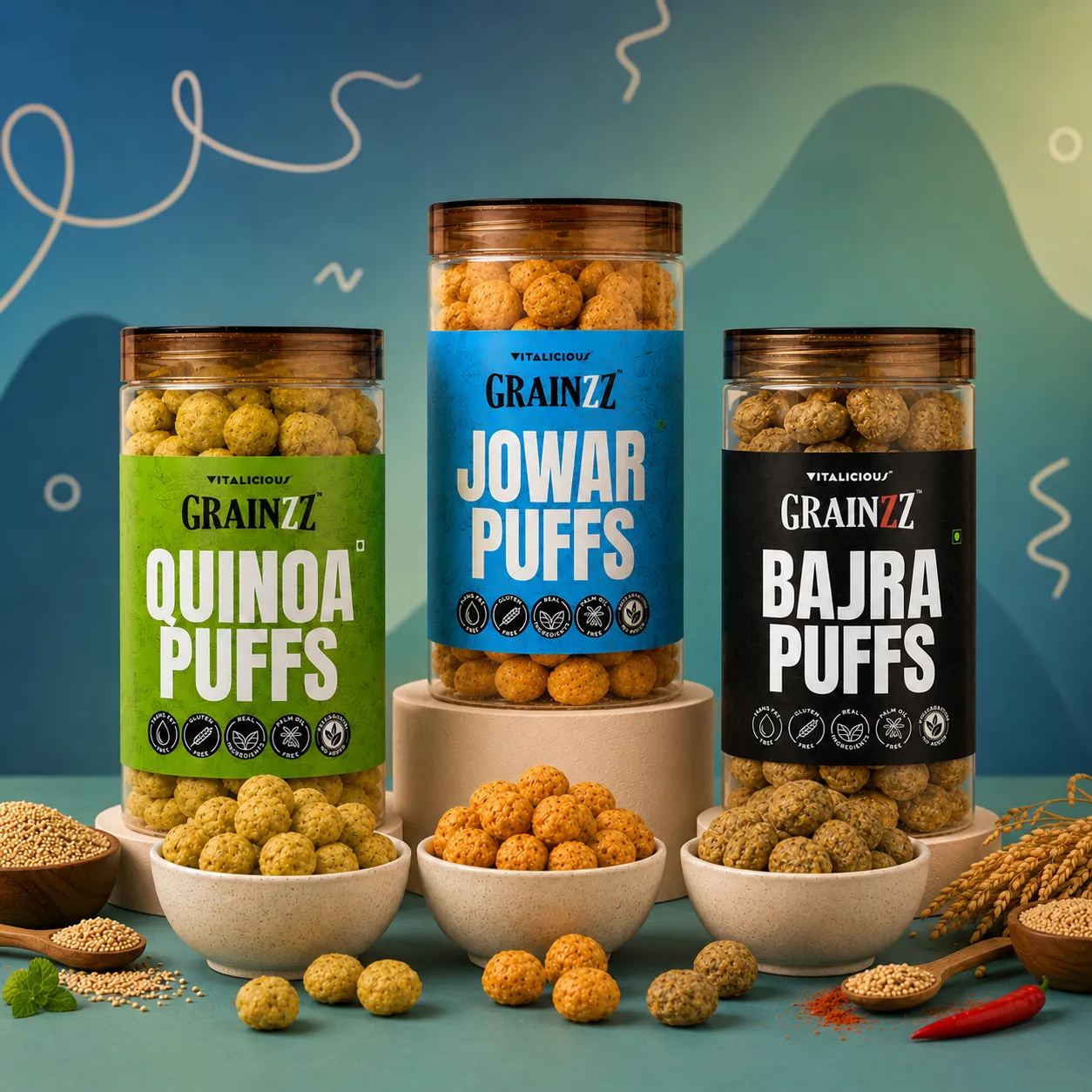 Grainzz Millet Puffs Trio
