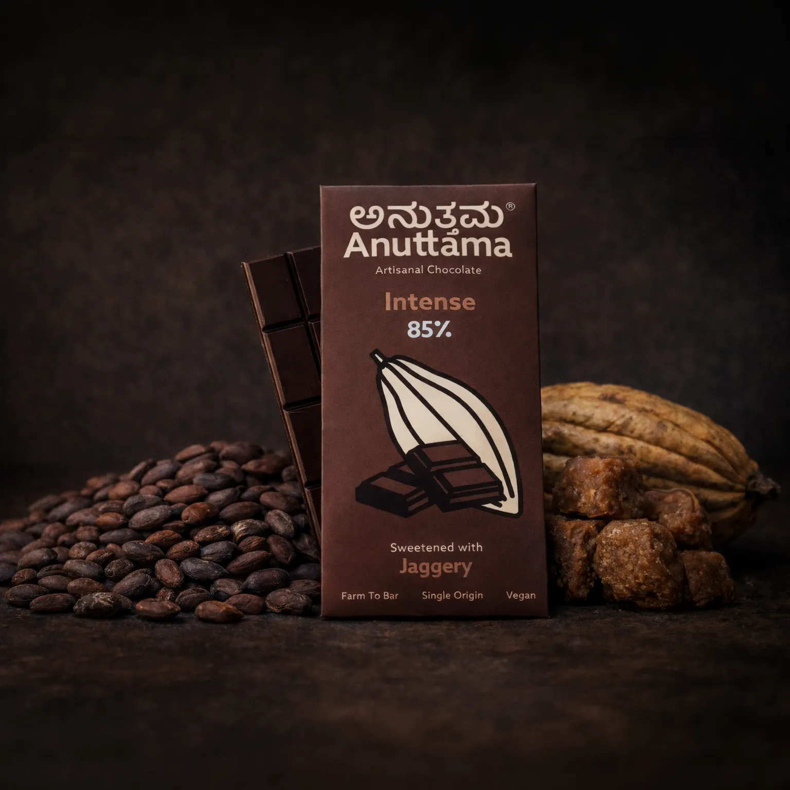 Intense Dark | 85% Cocoa| Sweetened with Jaggery