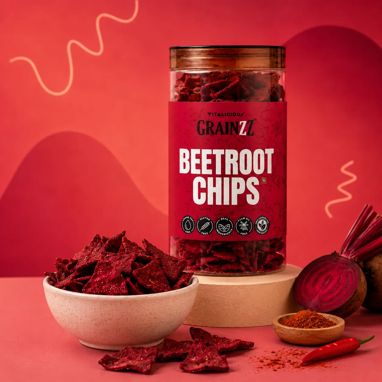 Beetroot Chips (Chatpata Punch)