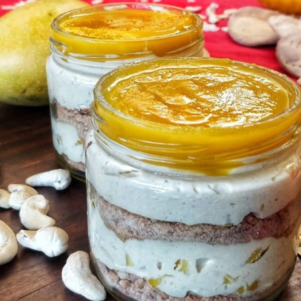 Mango and Cashew Cake-in-a-Jar 300ml | Summer Special  | Gluten-free, Sugar-free Mango Cake Jar, Sweetened with Dates