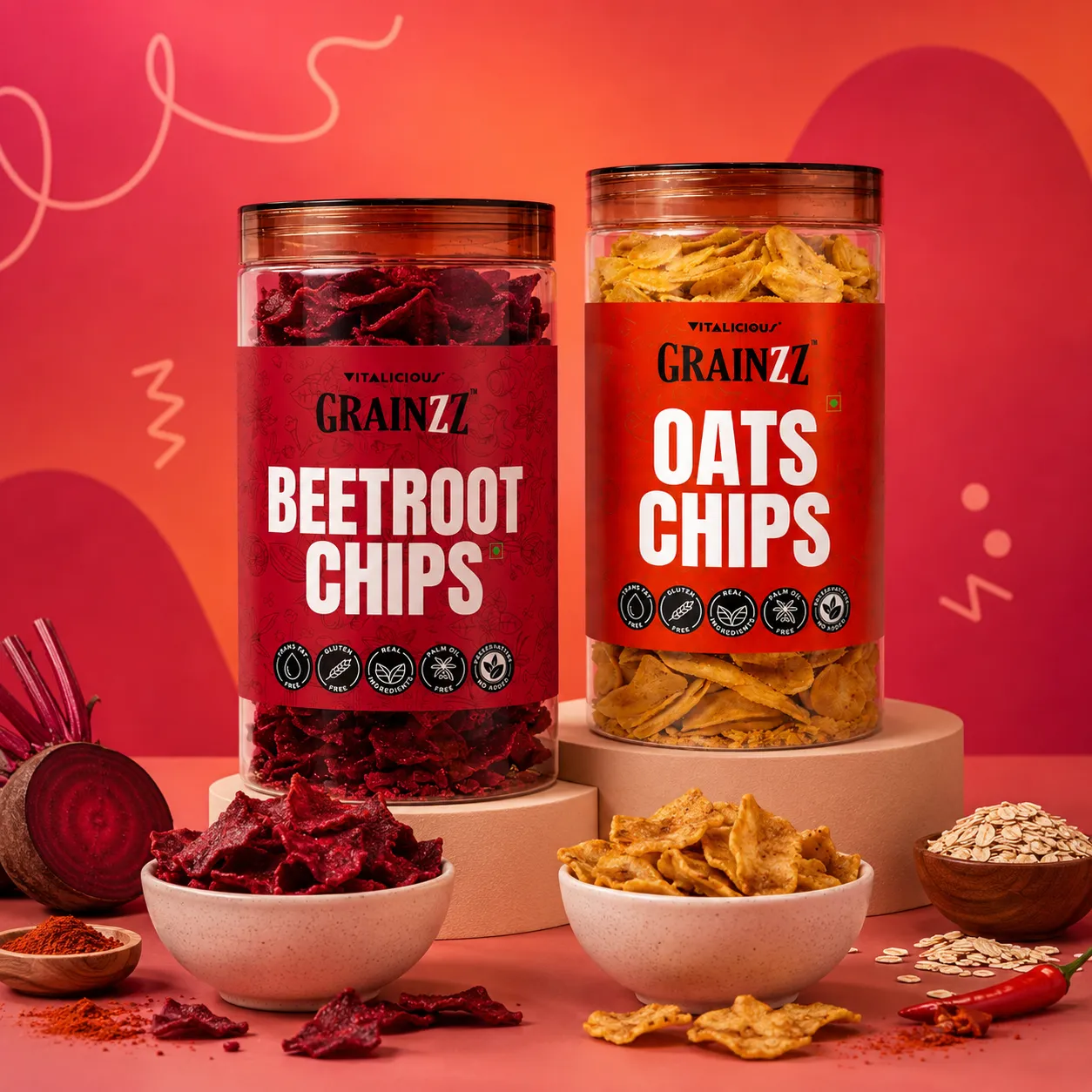 Grainzz Beetroot & Oats Chips Combo