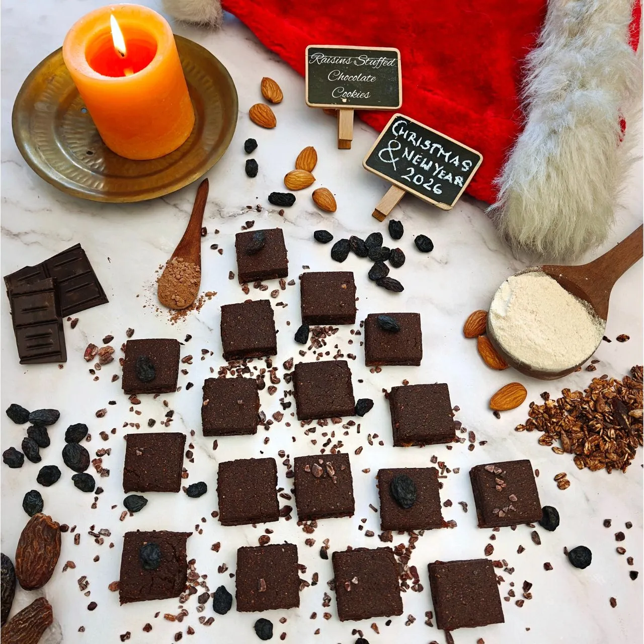 Raisin Stuffed Chocolate Cookies | Christmas Cookies Gift Box