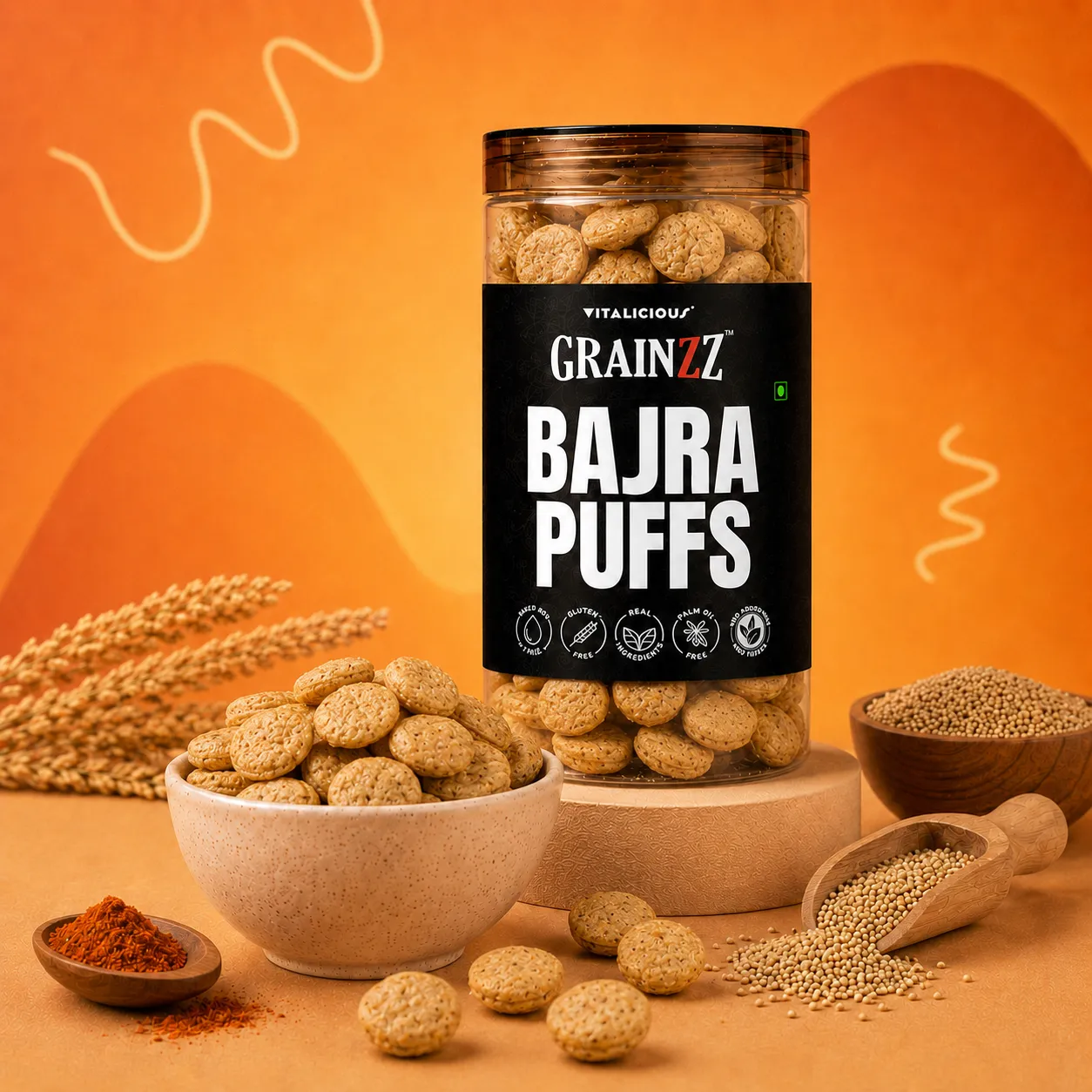 Bajra Puffs (Smoky Barbeque)